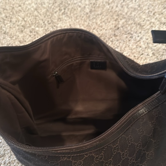 GUCCI GG MONOGRAMED brown canvas shoulder bag. Comes with dust bag - Picture 10 of 12